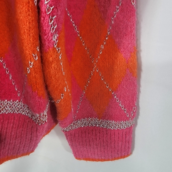 Vibrant Argyle Crew Neck Sweater - Picture 5 of 8